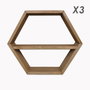 Hanah Home Raf109 Set de 6 Estantes de Pared en Madera Maciza Nogal